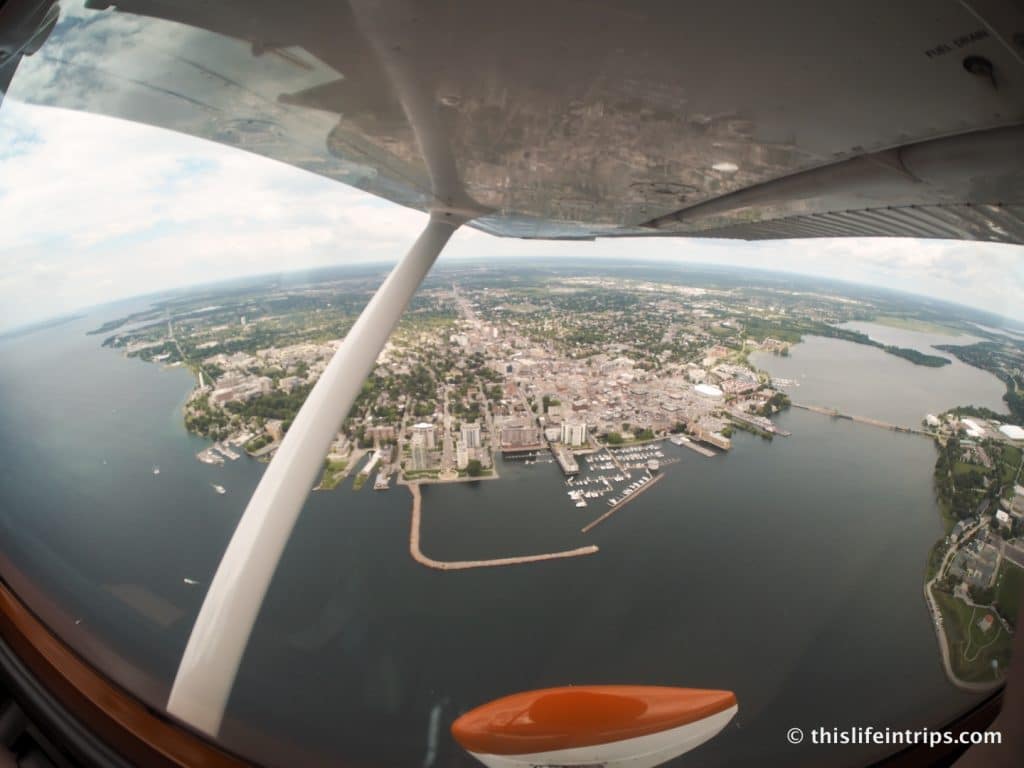 Eagle's view of the city from the plane