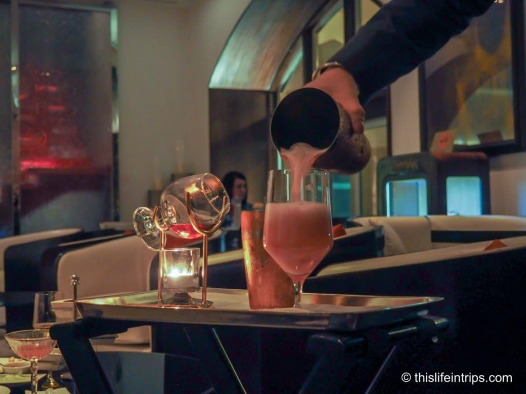Pouring the base of our cocktail mixture