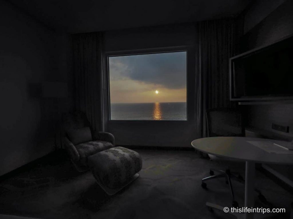 The window view of our room during our stay