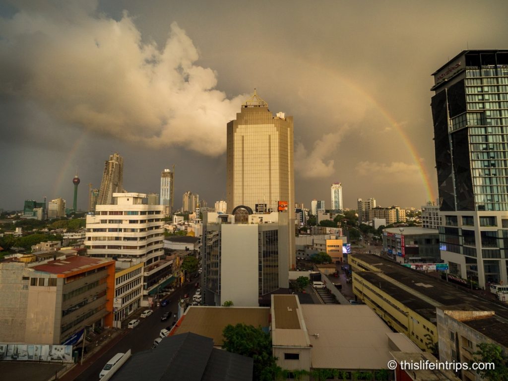 The window view from our room at Marven Hotel Colombo