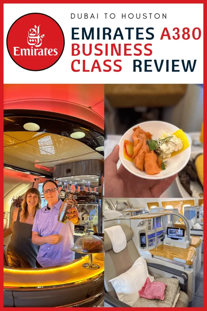 A380 emirates business class review pinterest image