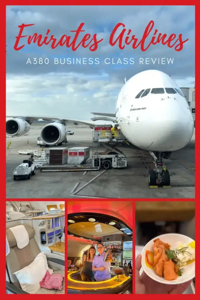 A380 emirates business class review pinterest image