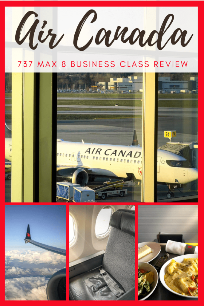 Air Canada 737 max 8 business class Pinterest image