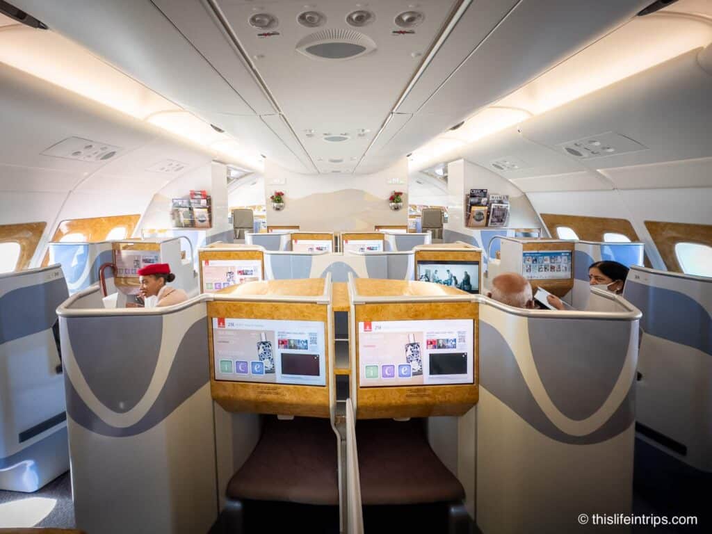 A380 emirates business class review - photo of cabin