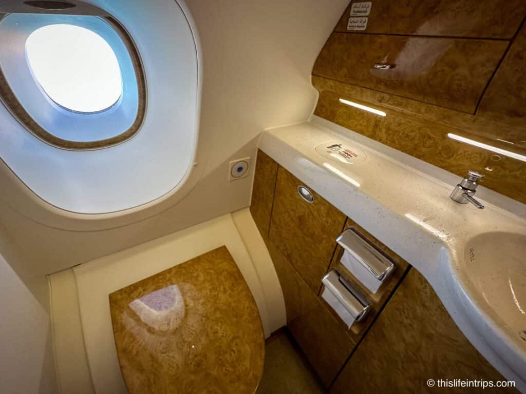 Emirates A380 business class lavatory
