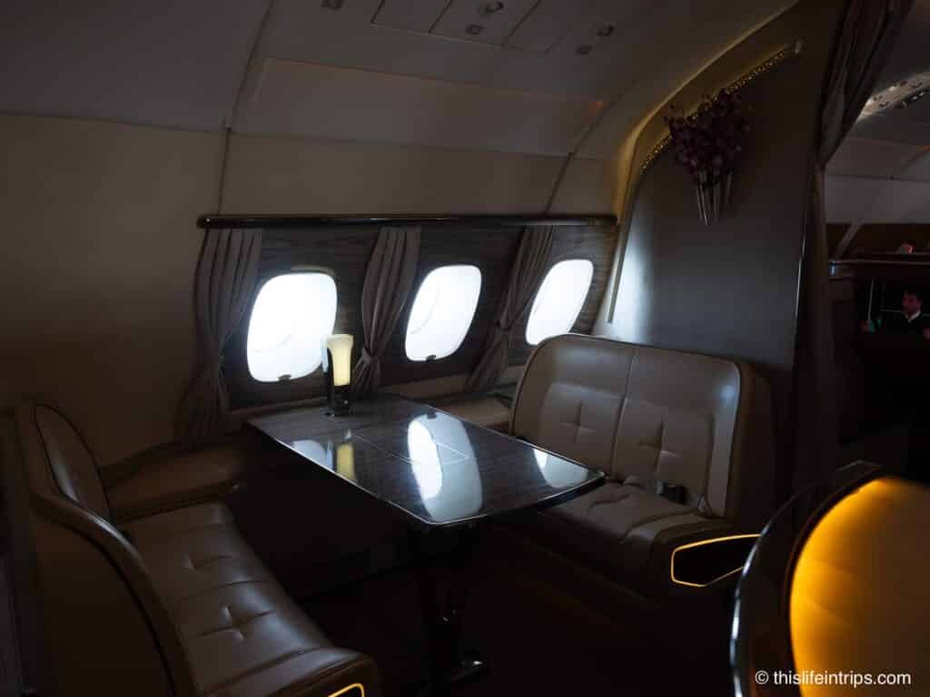 emirates a380 business class bar lounge seats