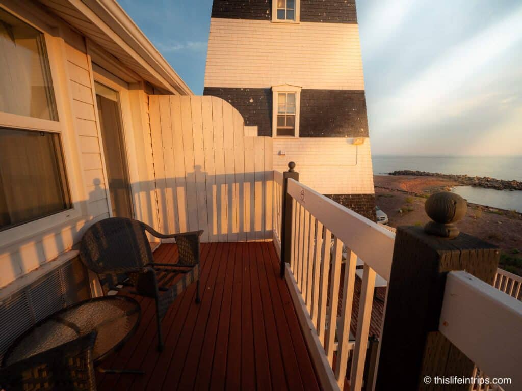 Balcony at the West Point Lighthouse Inn