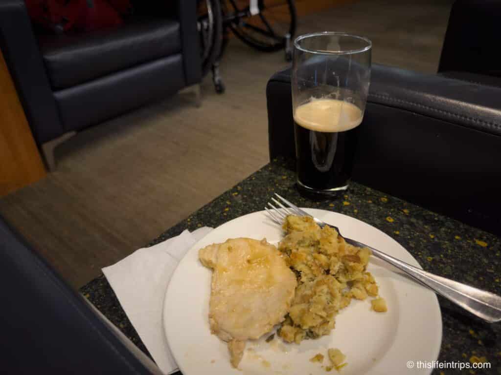 Turkey dinner at Air Canada lounge in Vancouver