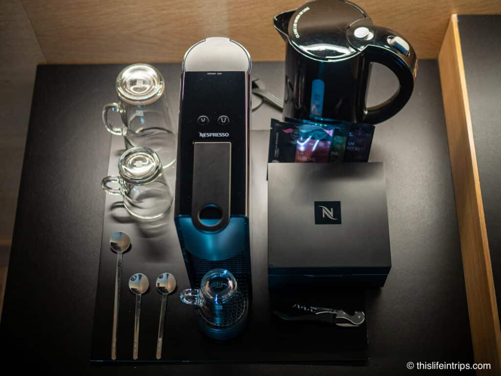 Nespresso coffee machine in Le Germain Ottawa rooms
