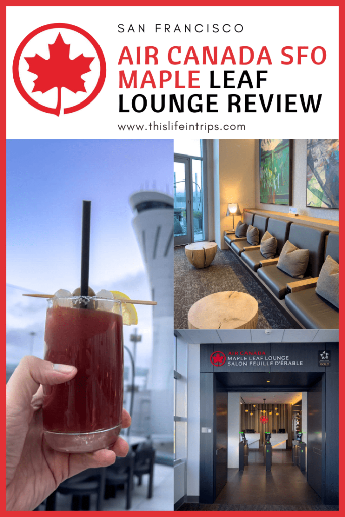 Air Canada lounge San Francisco review Pinterest image