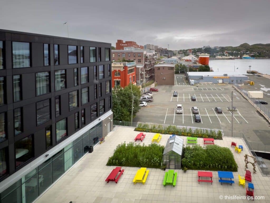St John's Alt Hotel's colourful patio