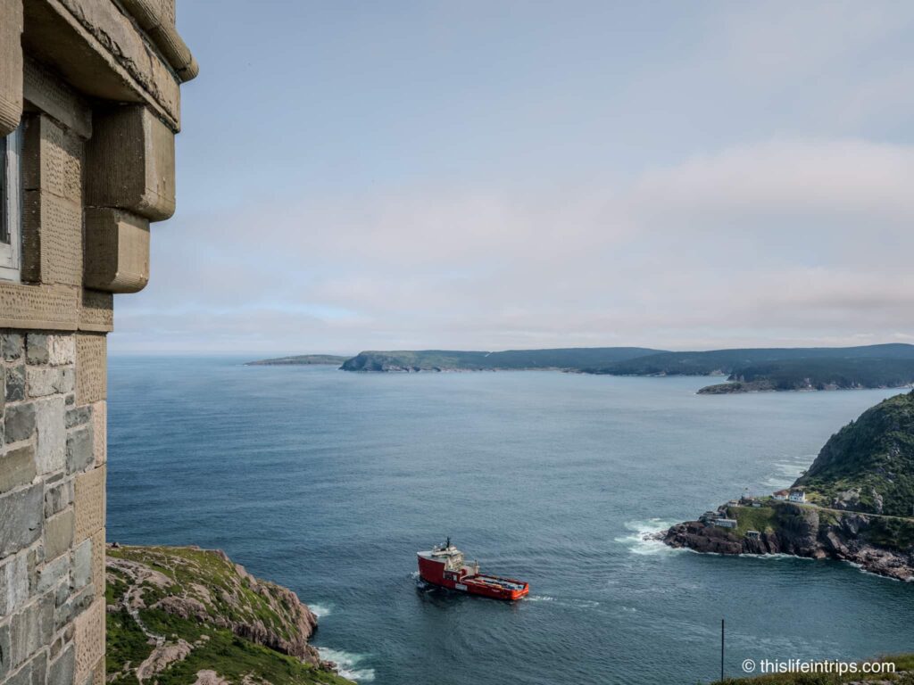 A boat viewed from Signal Hill St John's
