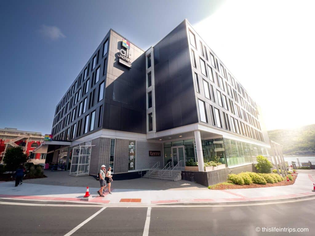 alt hotel st john's newfoundland exterior with couple walking in front