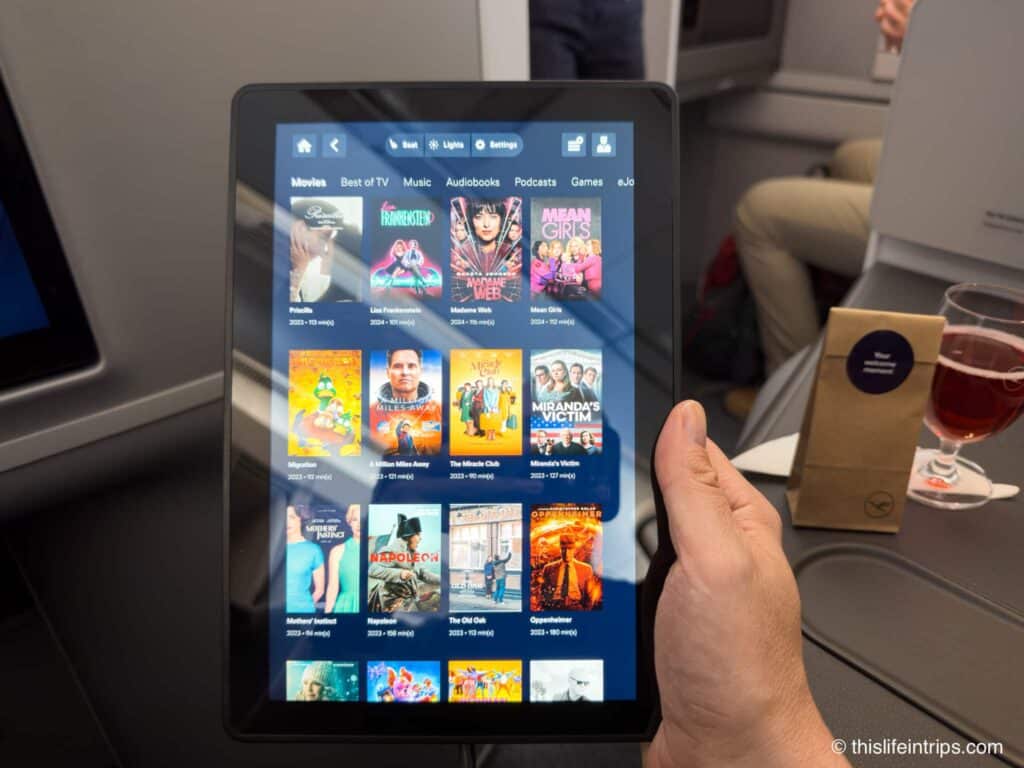 Lufthansa Allegris business class tablet