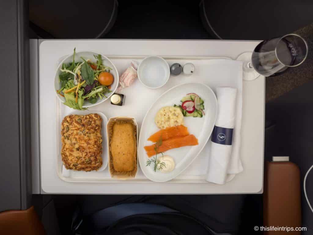 Lufthansa Allegris business class meal
