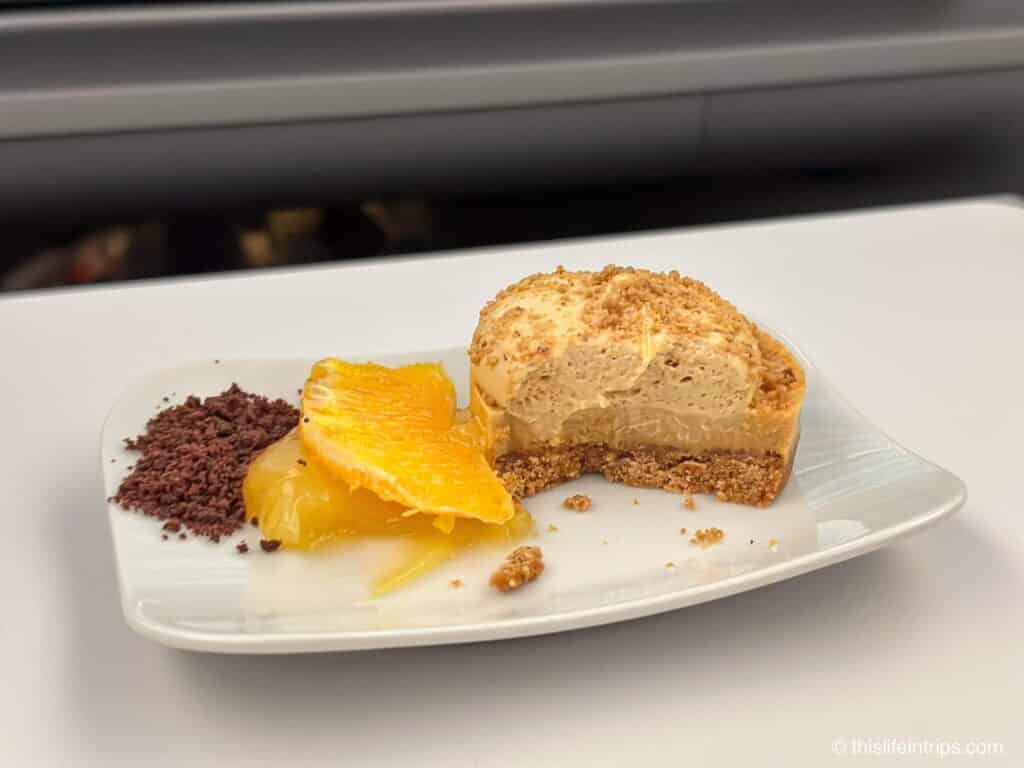 Lufthansa Allegris business class dessert