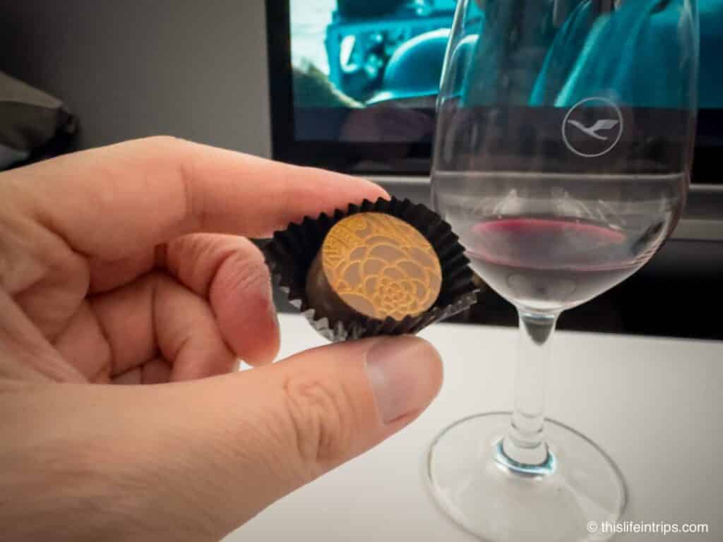 Lufthansa Allegris business class chocolate
