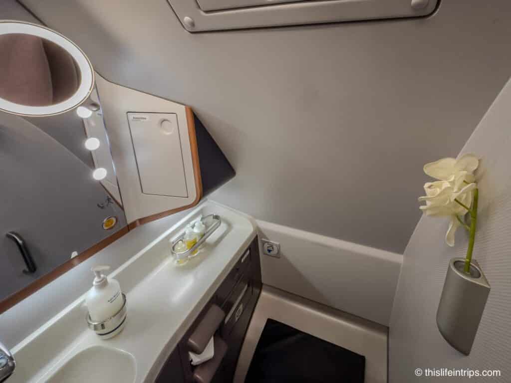 Singapore Airlines a380 Business Class lavatory