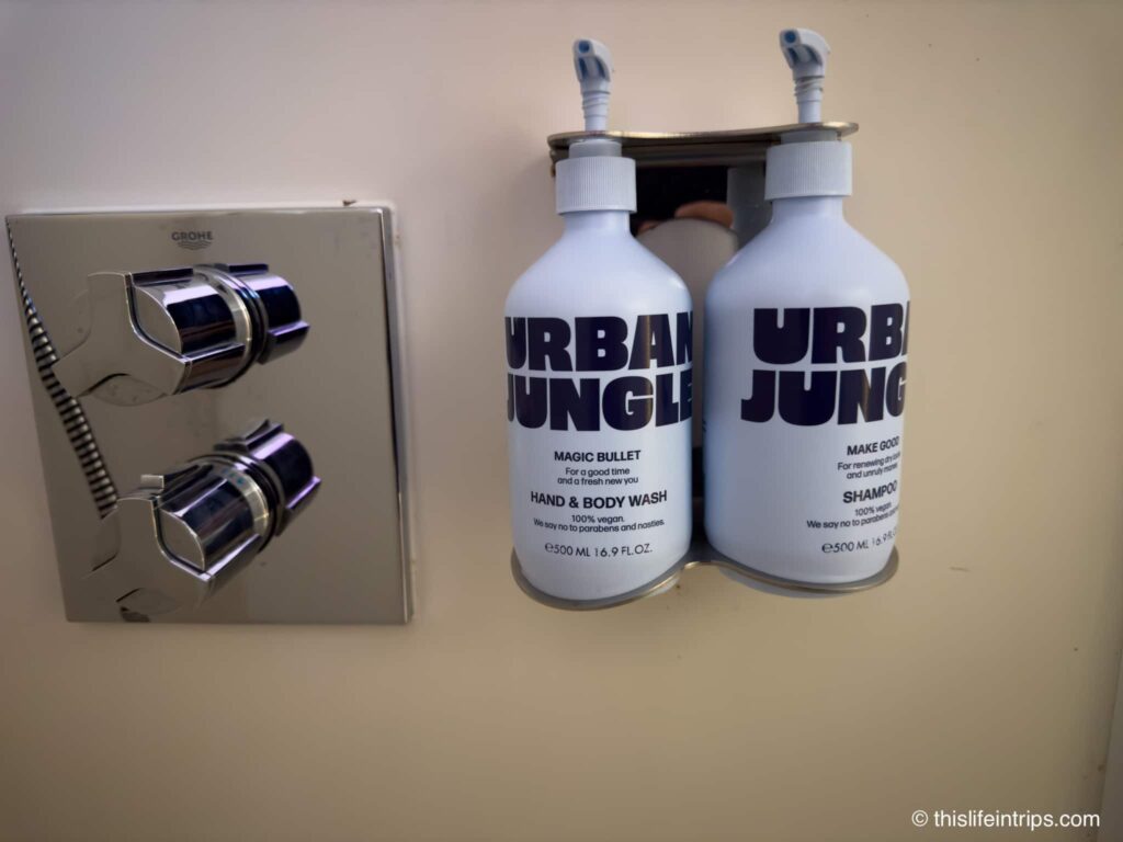 Yotel Singapore Changi bathroom shower soap and shampoo