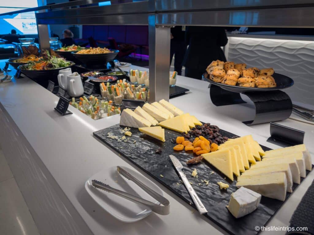 Cheese spread at the air new zealand sydney lounge