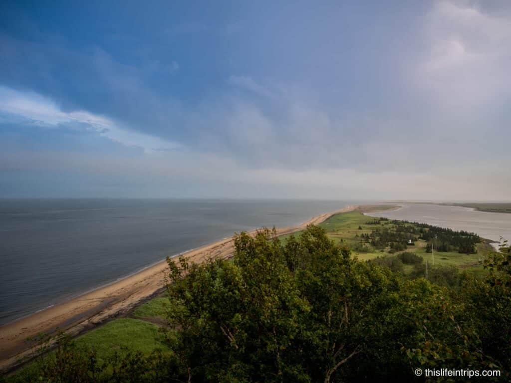 Sandy coast line at Portneuf-sur-Mer