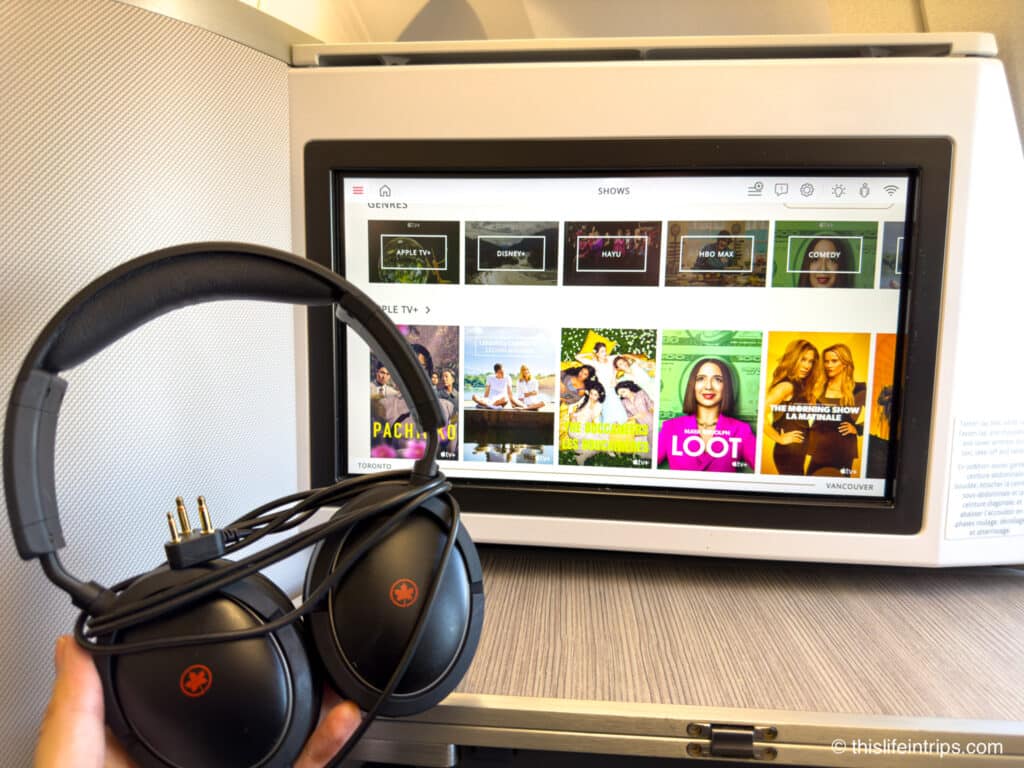 Air Canada A330 business class headphones