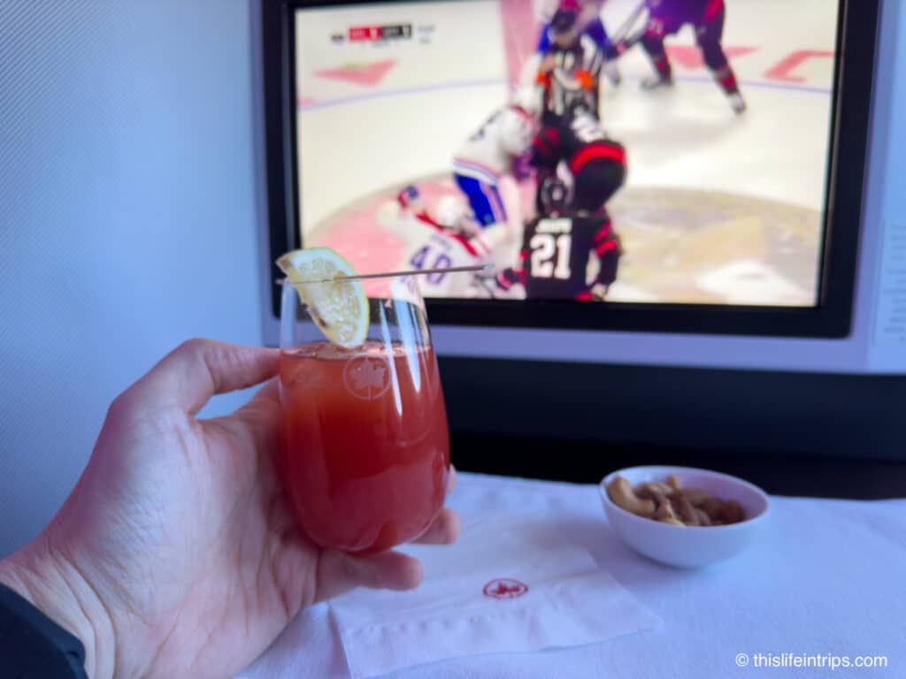 Air Canada A330-300 business class cocktail