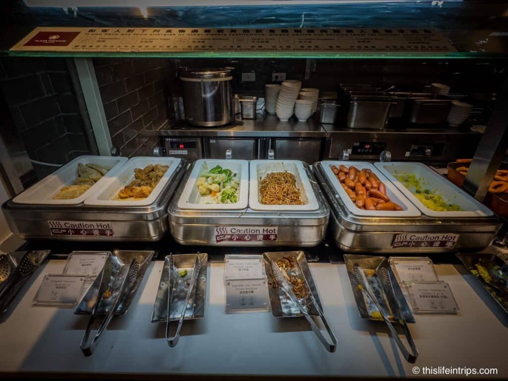 Hot dishes at the Kitchen at the Premium Lounge Taipei Terminal 1 location