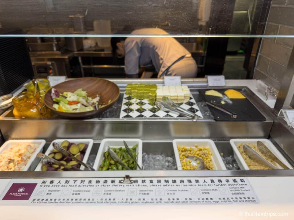 Cold dishes at the Kitchen at the Premium Lounge Taipei Terminal 1 location