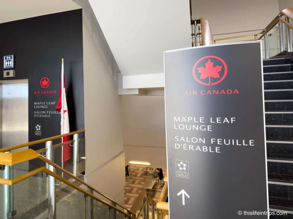signage for the Air Canada lounge Halifax entrance