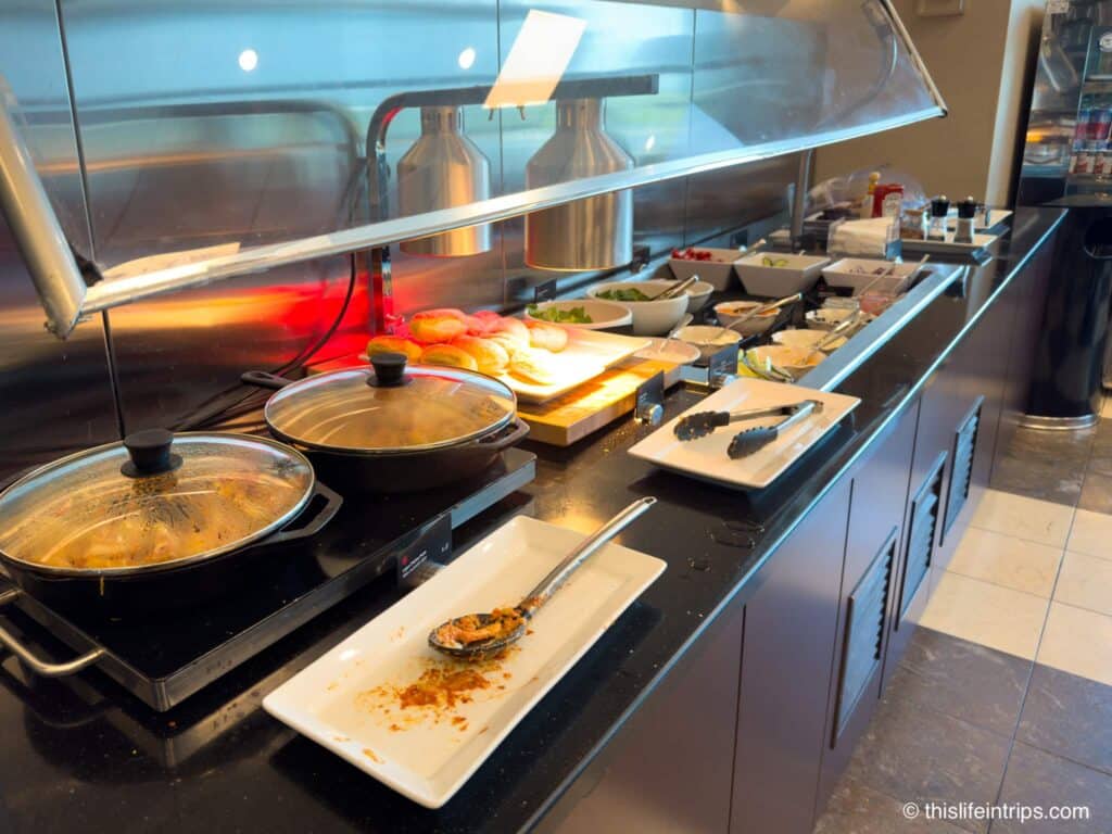 Small selection of food at the Air Canada YHZ Lounge