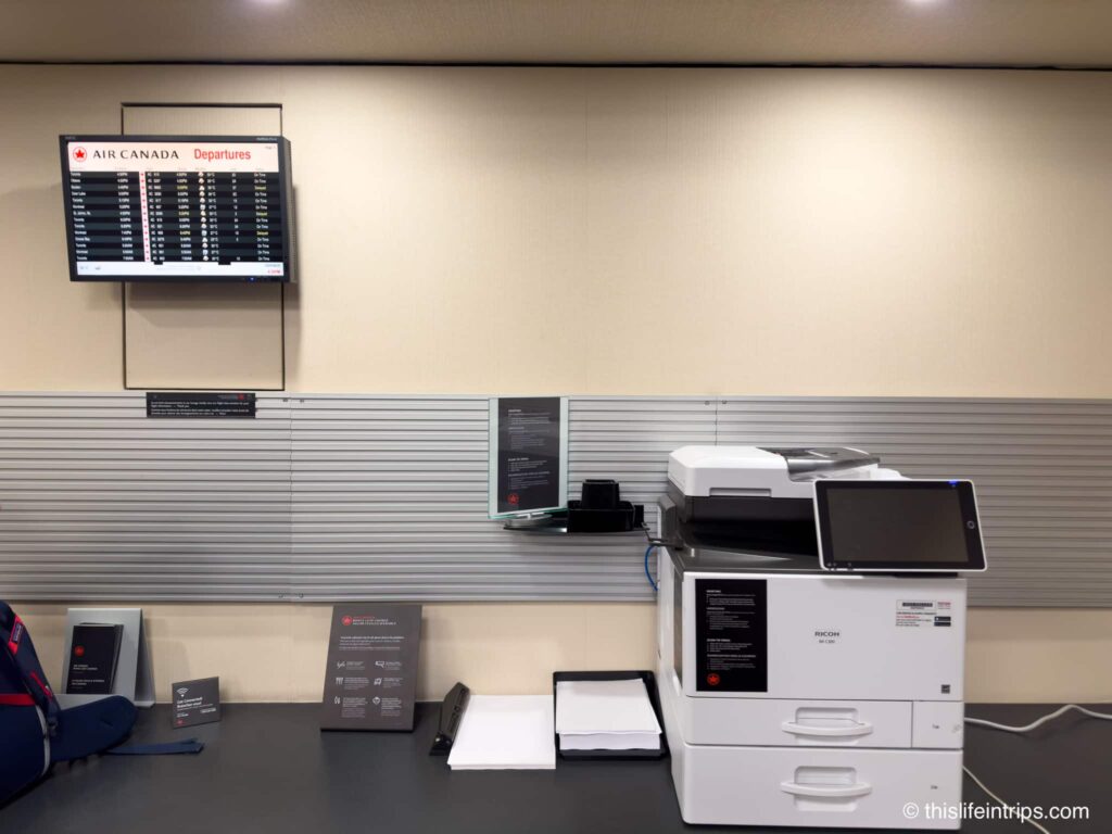 Business center fax machine at the Halifax Airport Maple Leaf Lounge