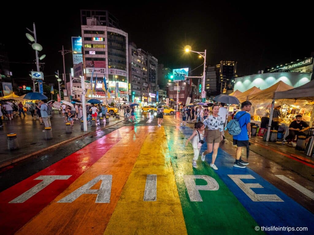 Rainbow street crossing at Ximending, Taipei