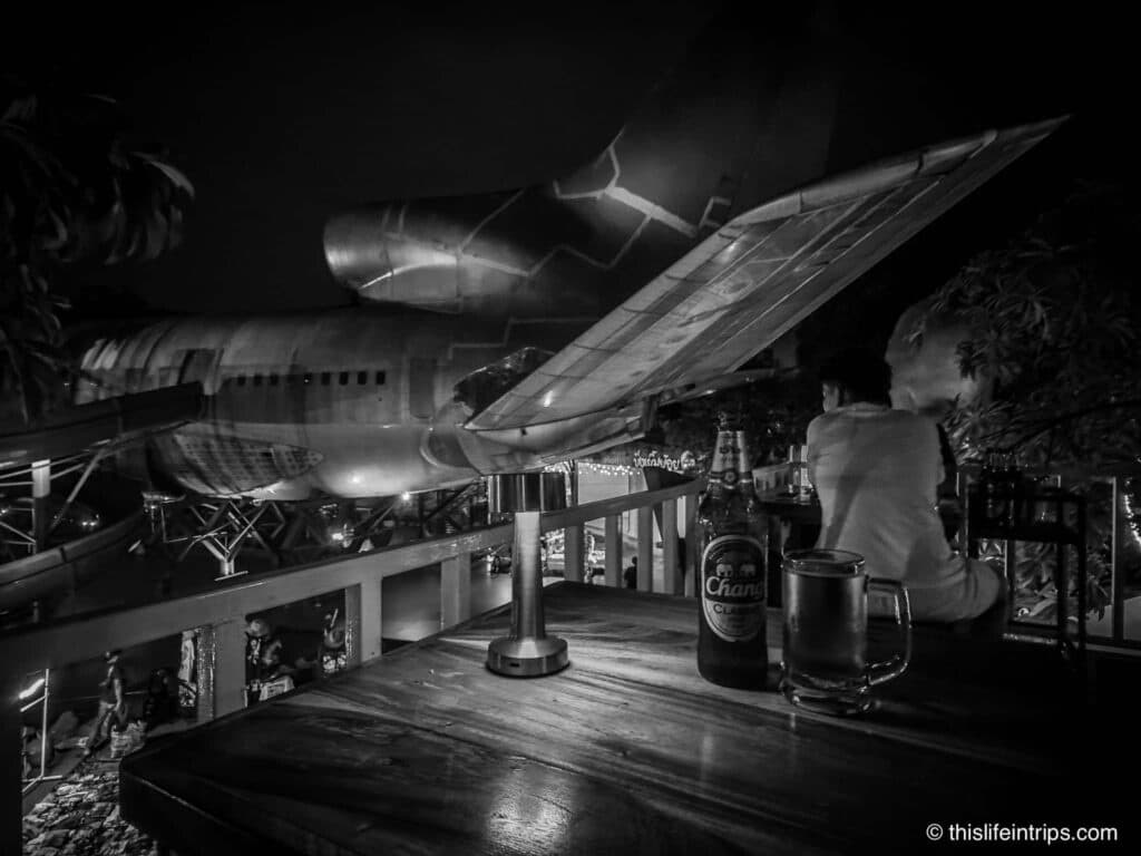 Chang beer overlooking chang chui plane night market