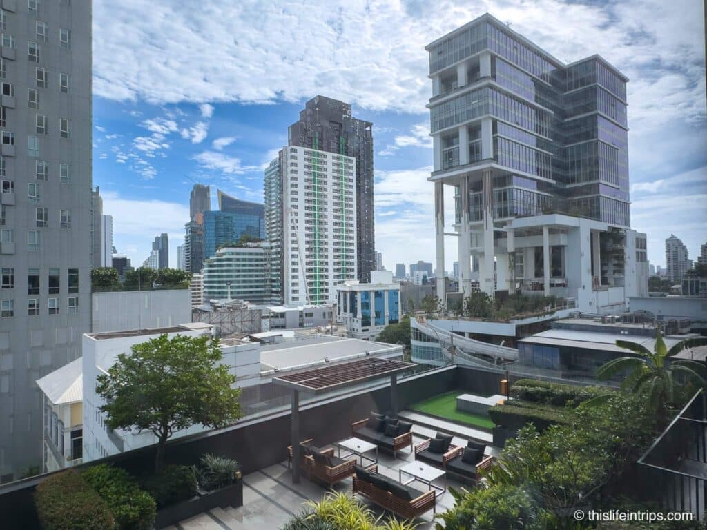 Outdoor patio at Staybridge Suites Bangkok Thonglor