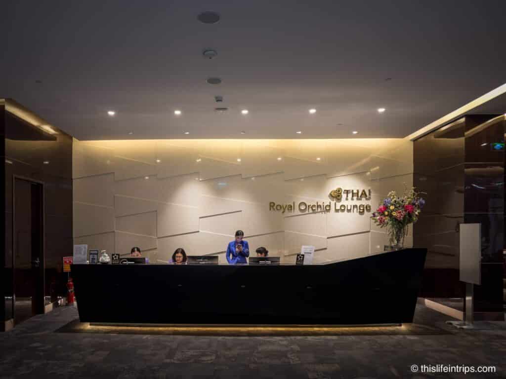 Thai Airways Business Class and First Class Lounge entrance on the gate side at BKK airport