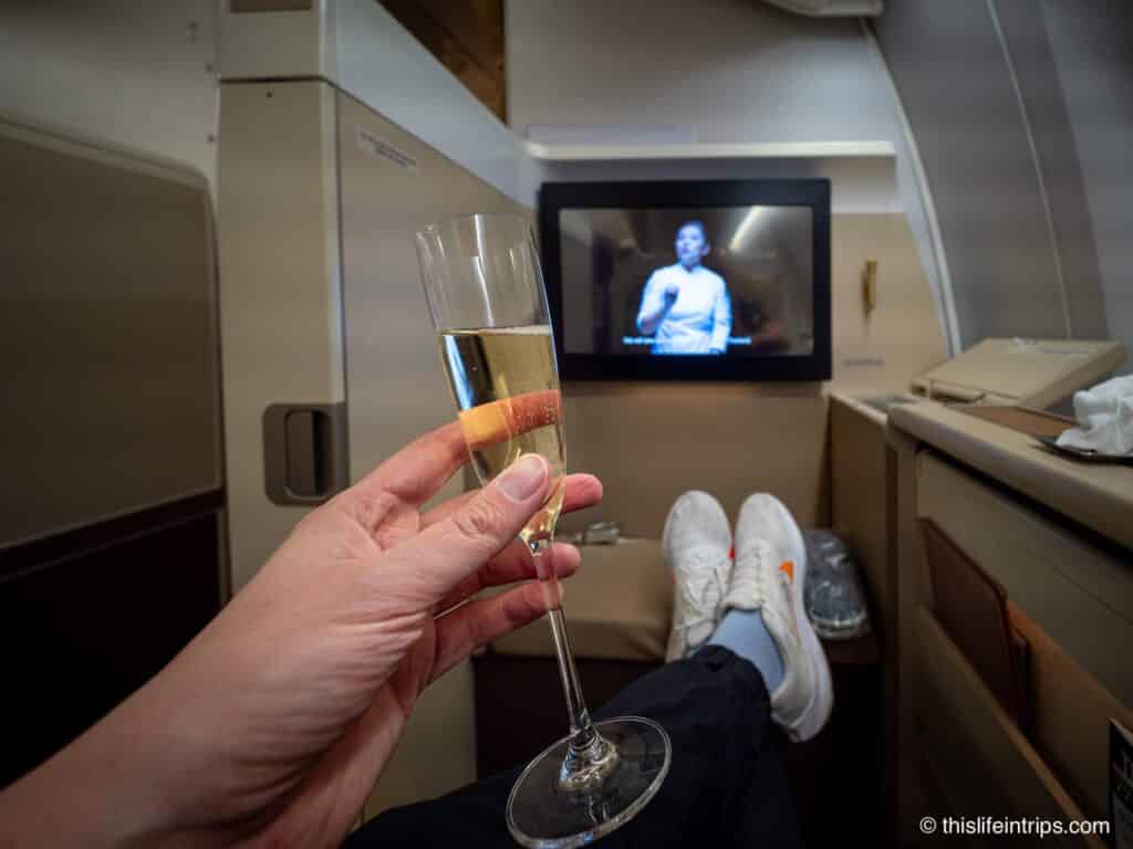 Thai Airways First Class Champagne