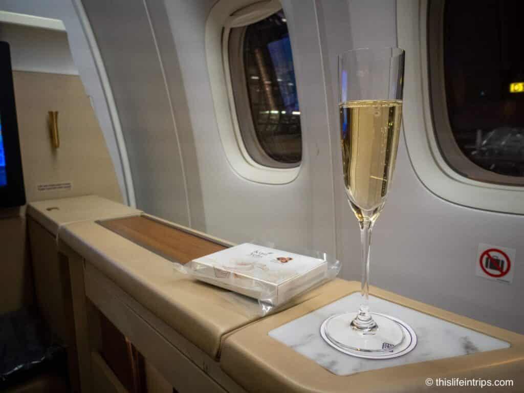 Thai Airways First Class Champagne
