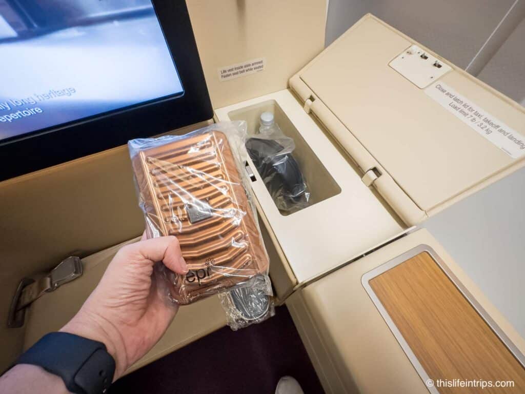 Thai Airways first class amenities kit