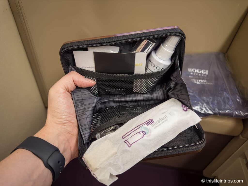 Thai Airways first class amenities kit