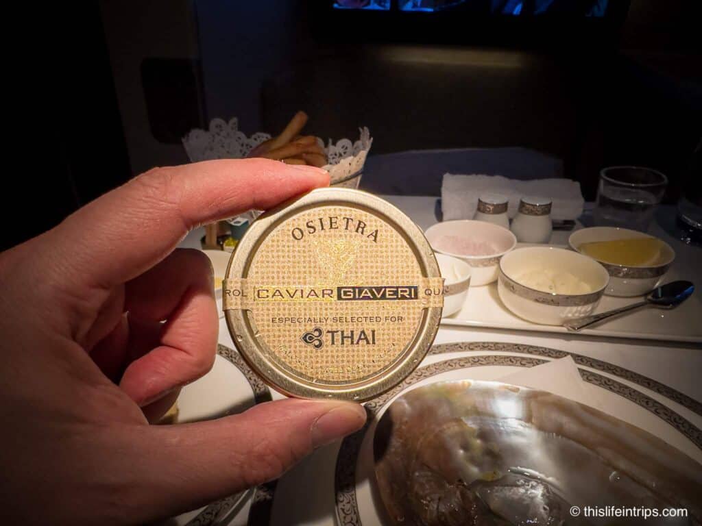 Thai Airways First Class caviar