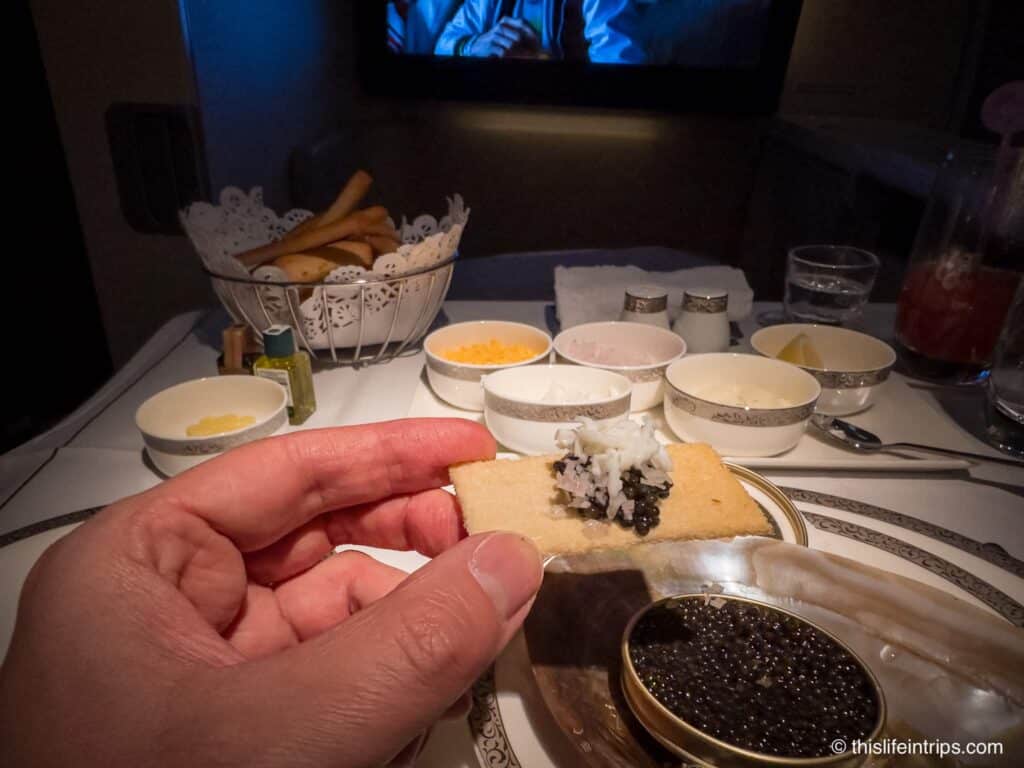 Thai Airways First Class caviar