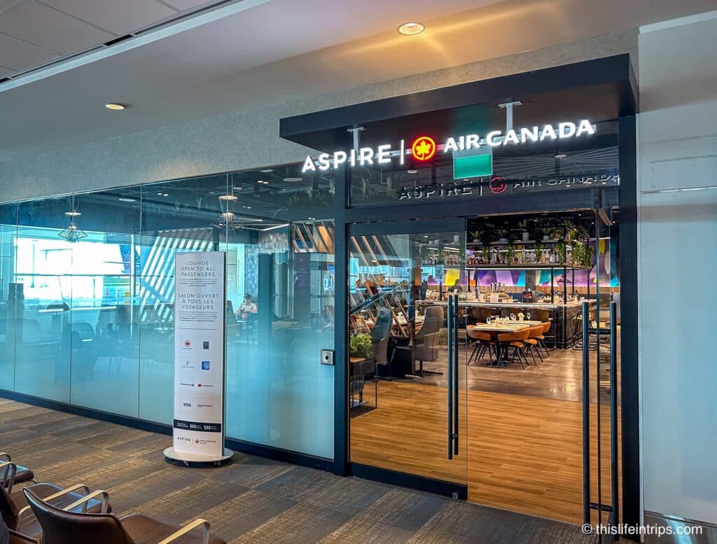 Entrance to the Aspire Air Canada Cafe at Billy Bishop Airport
