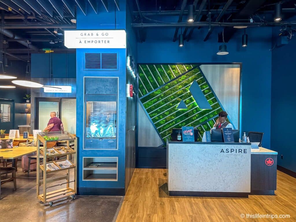 Check int counter at the Air Canada Aspire lounge