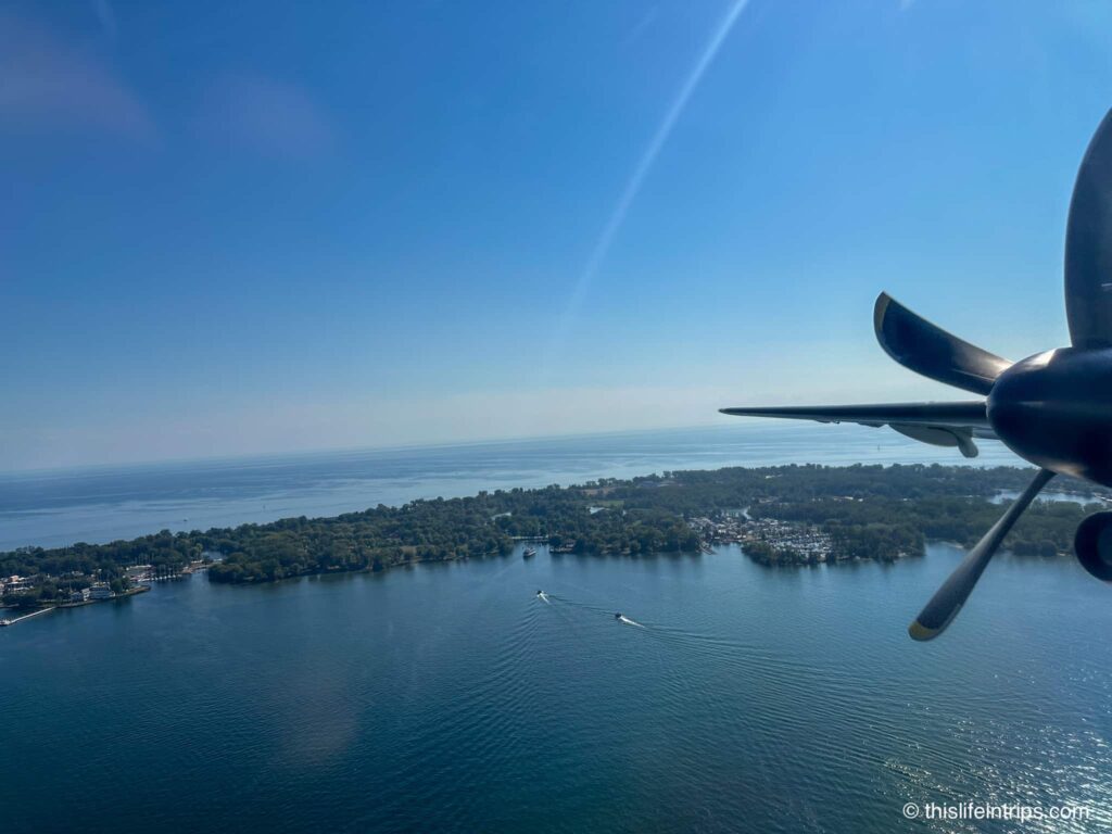 Lake Ontario views on takeoff from Billy Bishop Airport