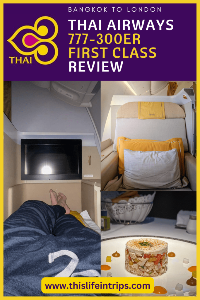 Thai Airways first class review shareable Pinterest image