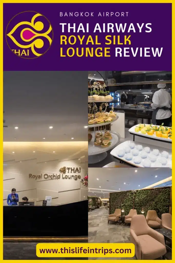 Thai Airways Lounge Bangkok shareable pinterest image
