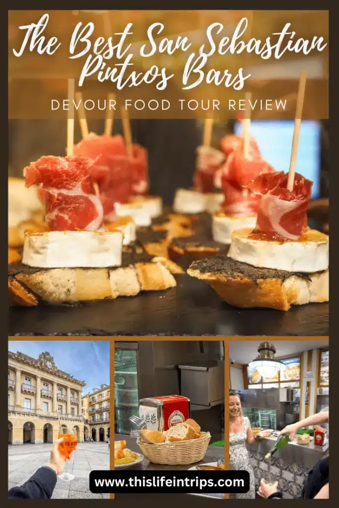 Shareable Pinterest interest Pintxos in San Sebastian blog post