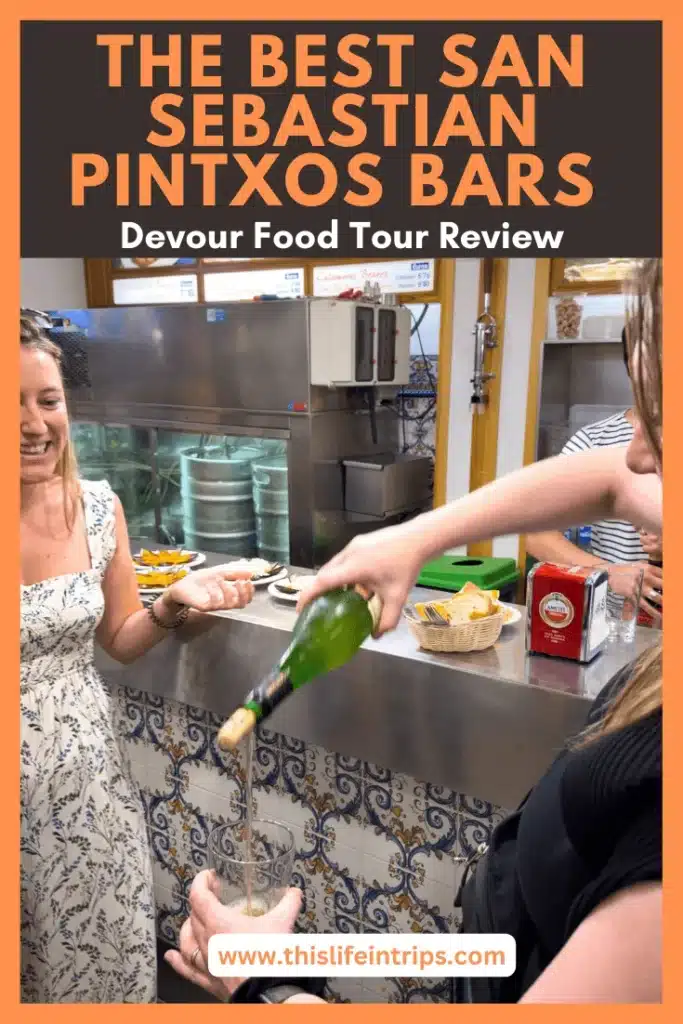 Shareable Pinterest interest Pintxos in San Sebastian blog post