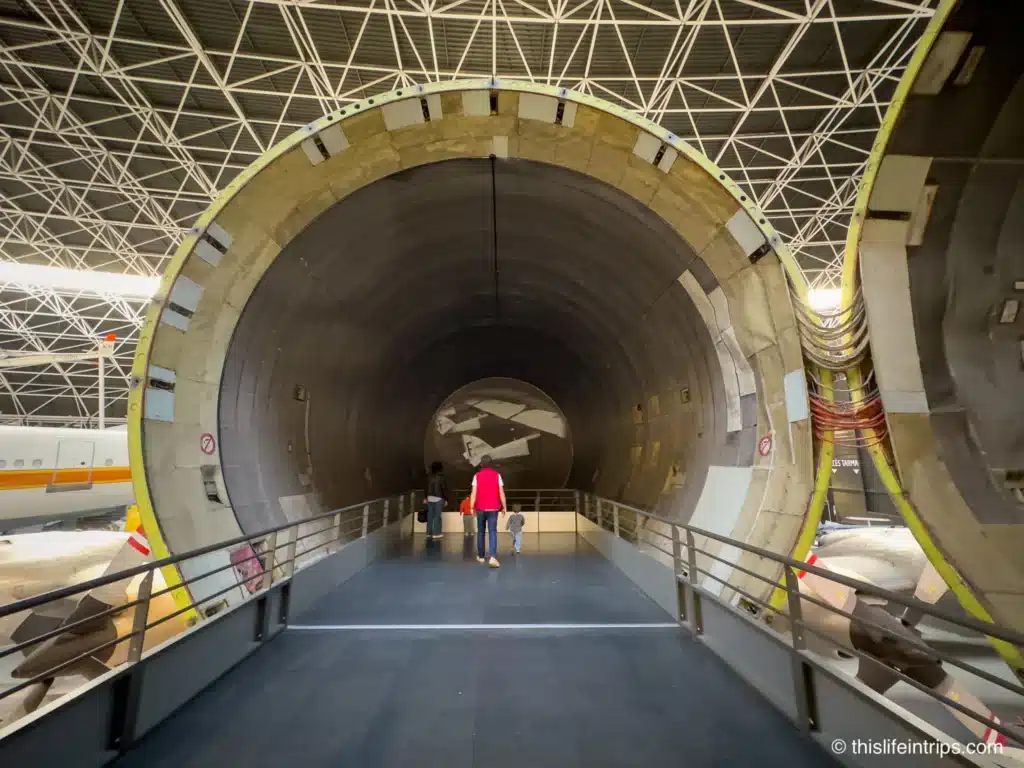 Inside the massive Guppy cargo hold at the Airbus Museum in Toulouse